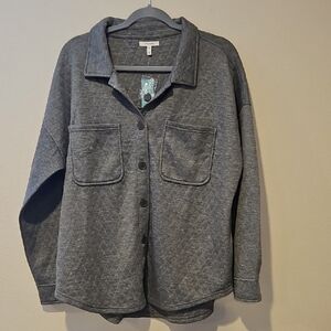 Maurices Heather Gray Collared Top